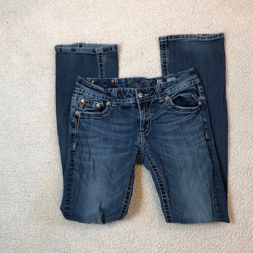 Miss Me Lo-rise boot cut jean embellished pockets